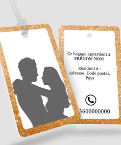Impression étiquette bagage plastique Praeclarum orange- Perforation ronde
