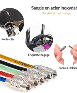 sangle bagage en acier inoxydable disponible en 5 coloris