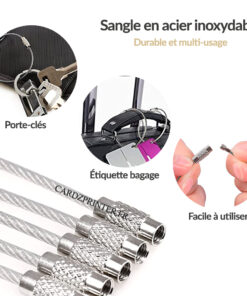 Alternative view of Sangle anneau acier inoxydable - GRIS- L. 13cm - CZA-0003