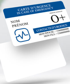 Carte d'urgence / in case of emergency - Adiava bleu