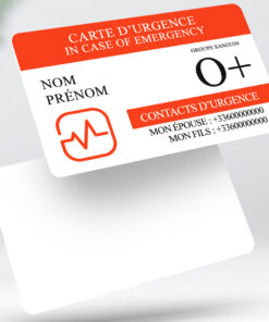 Carte d'urgence / in case of emergency - Adiava rouge