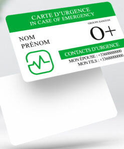 Carte d'urgence / in case of emergency - Adiava vert