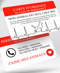 Carte alerte animal de compagnie - Animalium Rouge