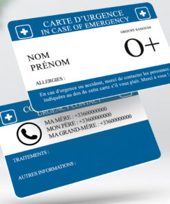 Carte d'urgence / in case of emergency - Auxilium bleu