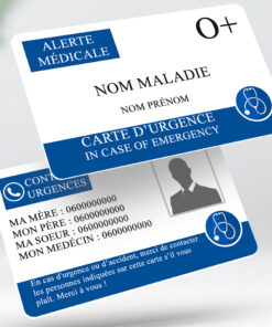 Carte d'urgence / in case of emergency - Longus bleu