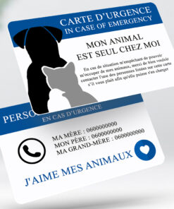 Carte alerte animal de compagnie - Pet Bleu