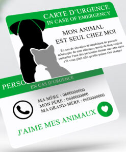Carte alerte animal de compagnie - Pet Vert