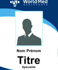 Badge professionnel nominatif - WORLD MED ASSISTANCE - Support NTAG 216