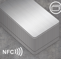 Impression carte NFC Métal Hybride - Argent Brossé