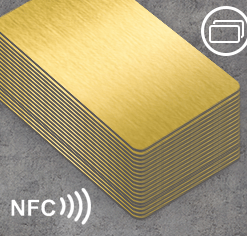 Impression carte NFC Métal Hybride - Or Brossé